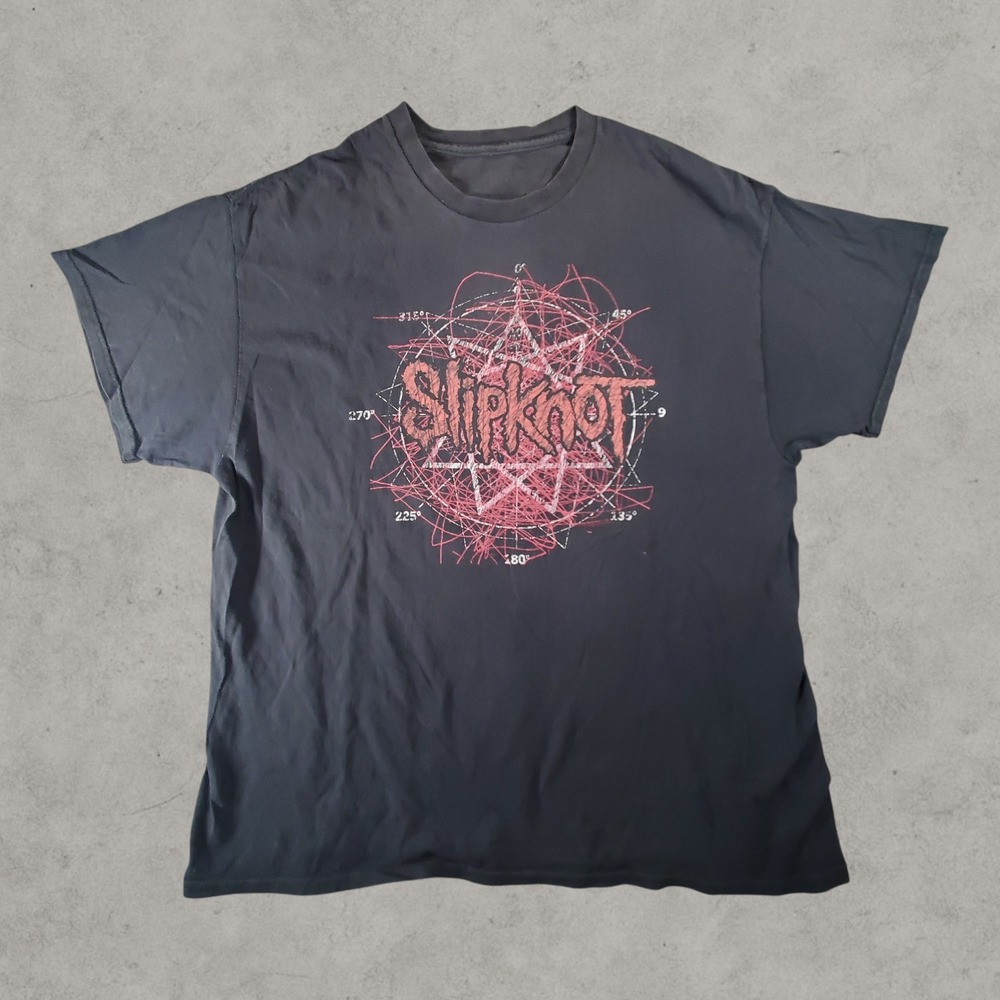 Slipknot Shirt Men XL Faded Black Red Scribble Pentagram Y2K Tribal S Logo Metal